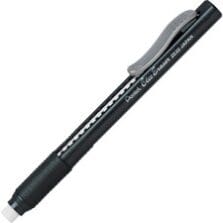 Clic Erasers, Retractable, Pocket Clip, 12/BX, Black Barrel