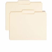 File Folders, 1/3 Center Tab Cut, 1 Ply, Ltr, 100/BX, 5BX/CT, MLA