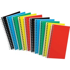 Memo Notebook, Side Spiral, Narrow Rld, 50 Shts, 5"x3", 10/BD, AST