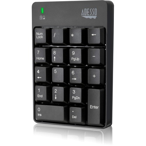 Keypad, Numeric, Wireless, 18Key, 2.4GHz, Compact, 4.8"x7"x1.2", BK