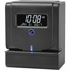 Time Clock, Thermal Print, 6"Wx8"Lx9-3/4"H, Black