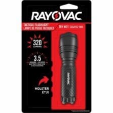 Tactical Flashlight, w/Batt/Holster, LED, 3 Modes, 200Lm, Black
