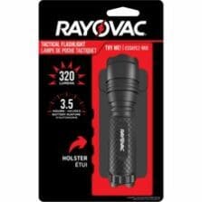 Tactical Flashlight, w/Batt/Holster, LED, 3 Modes, 200Lm, Black