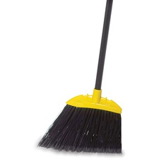 Broom, Angled Bristles, Metal Handle, Jumbo, 10"W, BK/YW