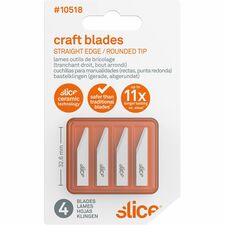 Ceramic Blade, Rounded Tip, 3/10"x1-3/10"x1/5", 4/PK, White