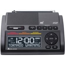 Weather Radio, 85 dB Siren, 7"Wx2-1/2"Lx3-1/2"H, Black