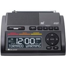 Weather Radio, 85 dB Siren, 7"Wx2-1/2"Lx3-1/2"H, Black
