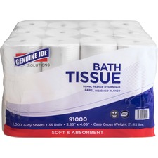 Bathroom Tissue, 2-Ply, 1000 Sheets/Roll, 2016/CT, White