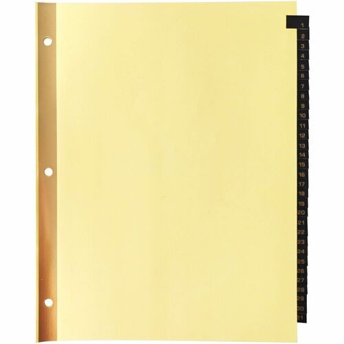 Tab Indexes, Printed 1-31, Black Lthr, 8-1/2"x11", 31/ST, Buff