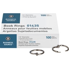 Book Rings, 3/4" Diameter, 100/BX, Silver