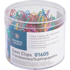 Paper Clips, .033 Gauge, Vinyl Coated, Size No. 1, 500/Box, AST