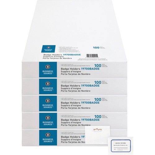 NameBadgeKit, w/Inserts, SideL, 2-1/4"x3-1/2", 100/BX, 5/BX/BD, CL