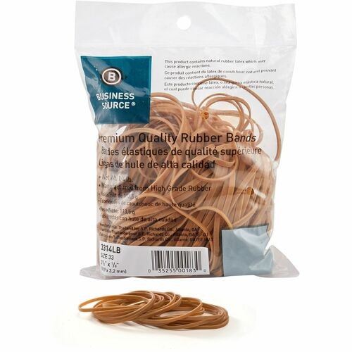 Rubber Bands, 1/4 lb, Size 33, 3-1/2"x1/8", Approx. 212/PK, NL