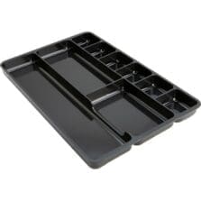 Drawer Organizer Tray, 9 Comp., 14"Wx9-3/8"Dx1-1/4"H, Black