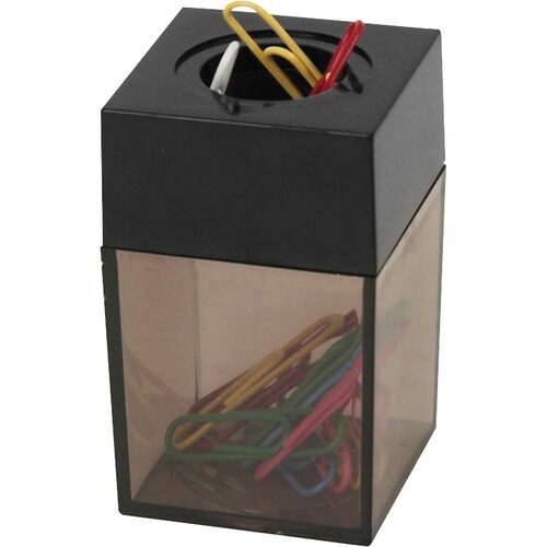 DispenserPaper Clips, Magnetic, 2"x3", Smoke/Black