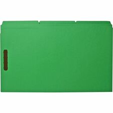 Fastener Folders, w/2-Ply Tab, 1/3 AST Tab, Lgl, 50/BX, Green