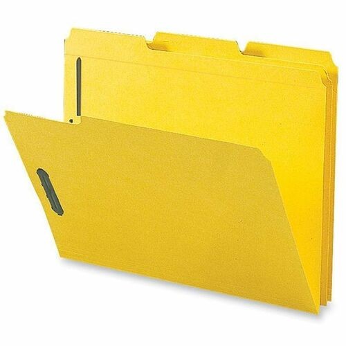 Fastener Folders, w/2-Ply Tab, 1/3 AST Tab, Ltr, 50/BX, Yellow