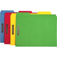 Fastener Folders, 1/3-Cut Tab, Letter-size, 50/BX, Assorted