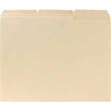 File Folders, 1/3 Cut Assorted Tab, 2-Ply, Ltr, 100/BX, MLA