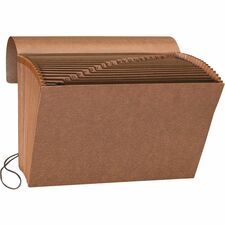 Accordion File, w/Flap, A-Z, 21 Pocket, Letter, 12"x10", Brown