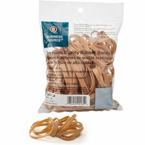 Rubber Bands, 1/4 lb, Size 64, 3-1/2"x1/4", Approx106/PK, NL