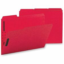 Fastener Folders, w/2-Ply Tab, 1/3 AST Tab, Ltr, 50/BX, Red
