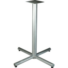X-Leg Base, f/36" Tabletop, Bistro-Height, 32"x40-3/4", Silver