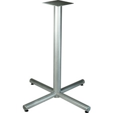 X-Leg Base, f/42" Tabletop, Bistro-Height, 36"x40-3/4", Silver