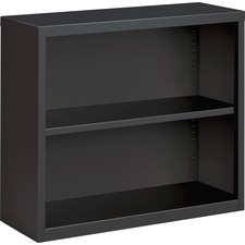 Bookcase, 2-Shelf, Steel, 34-1/2"x12-5/8"x30", Charcoal