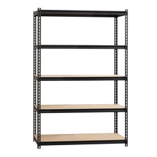 Shelving, 5-Shelf, Steel, 2300 lb Cap, 48"x24"x72", Black
