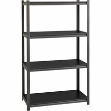 Shelving, 4-Shelf, Steel, 3200 lb Cap, 36"x18"x60", Black