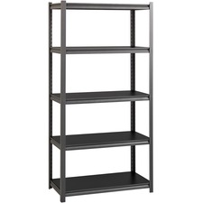 Shelving, 5-Shelf, Steel, 3200 lb Cap, 36"x18"x72", Black