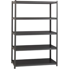 Shelving, 5-Shelf, Steel, 3200 lb Cap, 48"x18"x72", Black