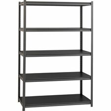 Shelving, 5-Shelf, Steel, 3200 lb Cap, 48"x24"x72", Black
