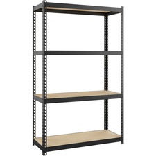 Shelving, Riveted, Steel, 30"x12"x48", Black