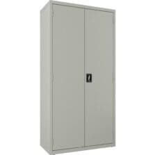 Wardrobe, Double Door, Lockable, 36"Wx18"Lx72"H, Light Gray