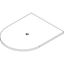 Tabletop, Half-racetrack, Modular, 60"x48"x1-1/2", Mahogany