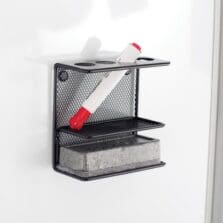 Marker Holder w/Shelf, Steel, 5-1/2"x2-1/4"x5-1/4", Black