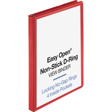 View Binder, D-ring, 1" Capacity, 8-1/2"x11", Red