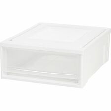 Stacking Drawer, 22QT, 15-3/4"Wx19-3/5"Lx7"H, 4/CT, White