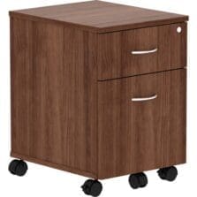 Pedestal, Mobile, B/F, 15-3/4"x19-7/8"x22-7/8", Walnut