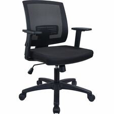 Task Chair, Mid-Back, 24-1/2"Wx25-1/4"Lx42-1/2"H, Black
