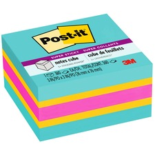 Post-it Note Cube, Super Sticky, 3"x3", 360 Shts, Aqua Wave
