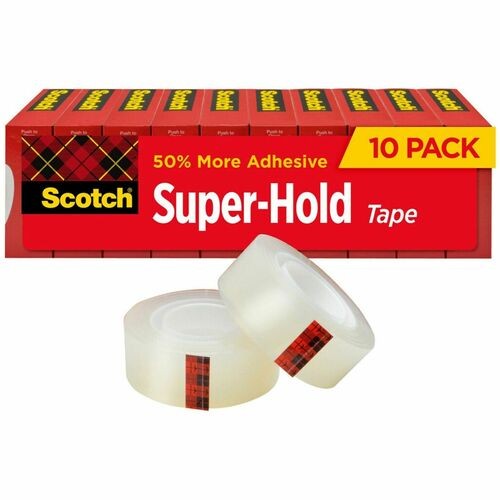 Super-Hold Tape Refill, 1" Core, 0.75" X 27.77 Yds, Crystal Clear, 10 Rolls/pack