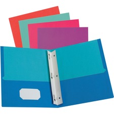 Folder, Twin-Pocket, Fastener, 1/10"x11-3/4"x9-2/5", 50/BX, AST