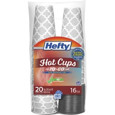 Hot Cups, w/ Leak-Resistant Lids, Dble-Wall, 16oz, 20/PK, MI