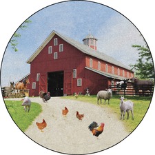 Rug, Barn Animals, 72"Wx72"Lx1/2"H, Multi
