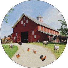 Rug, Barn Animals, 144"Wx144"Lx1/2"H, Multi