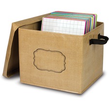 Storage Box w/Erasable Label, Burlap, 12"x13"x10-1/2", BN