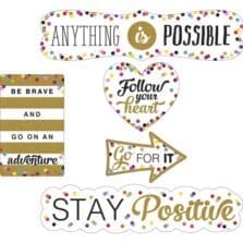 Bulletin Board Set, Clingy Thingies, 10/PK, AST